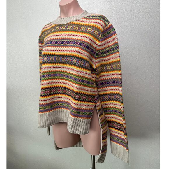 Stella McCartney Multicolor Zigzag Wool Women’s US 10 (EU 44) High Low Sweater - Picture 5 of 16